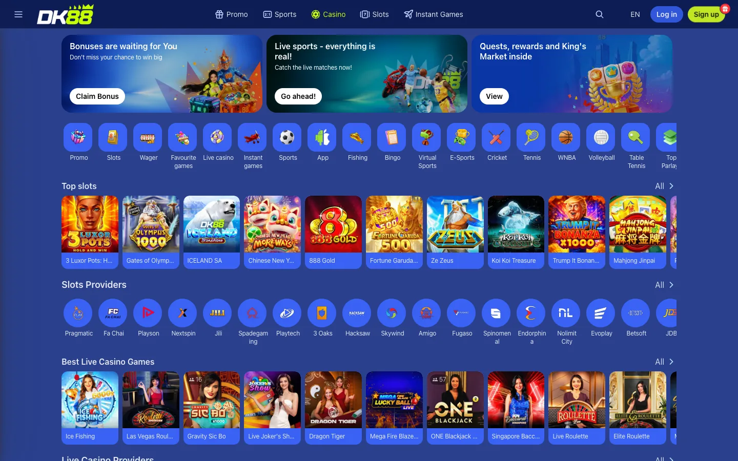 DK88 casino lobby